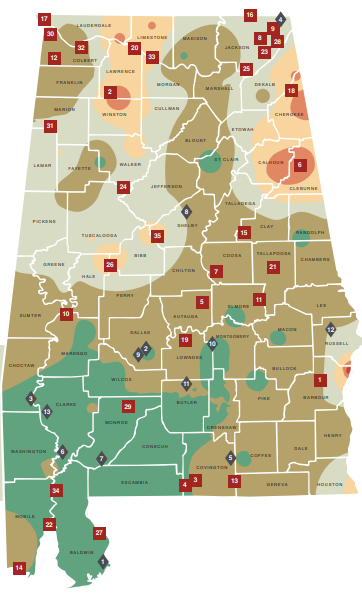 Alabama Rut Map